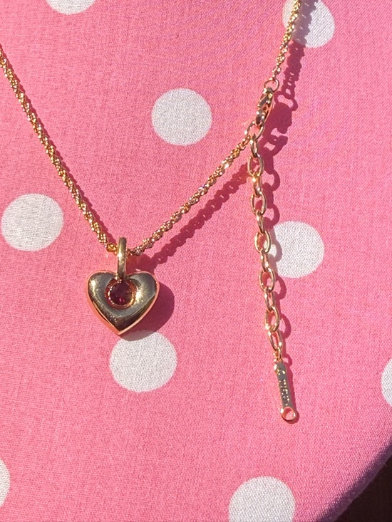 Nina Ricci Jewelry - NWOT Nina Ricci Gold Heart Pendant Necklace with Ruby Swarovski Center